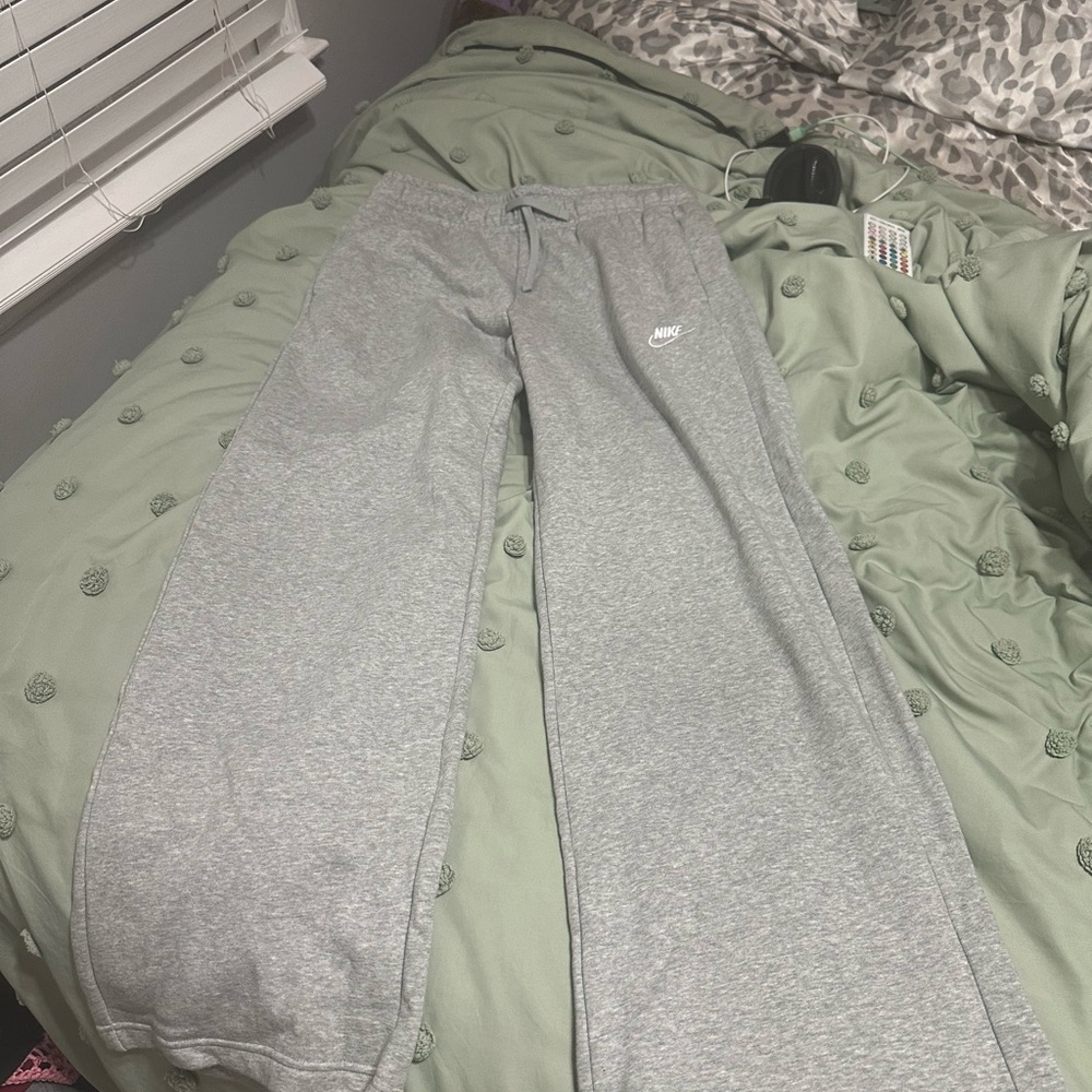 Grey wide leg nike sweatpants